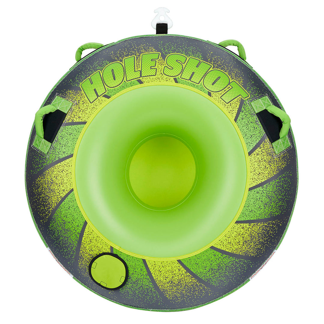 Green and black Hole Shot tube, comfort handles, neoprene knuckle guards.