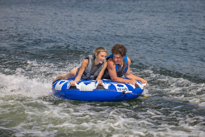 All In - 2 Rider Towable Tube + Rope + Pump Combo